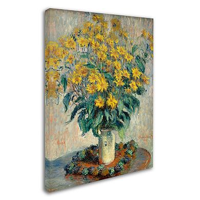 Trademark Fine Art ''Jerusalem Artichoke Flowers'' Canvas Wall Art by Claude Monet