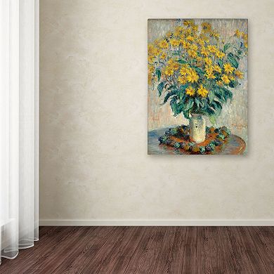 Trademark Fine Art ''Jerusalem Artichoke Flowers'' Canvas Wall Art by Claude Monet