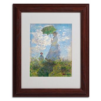 Trademark Fine Art ''Woman With a Parasol 1875'' Framed Canvas Wall Art by Claude Monet