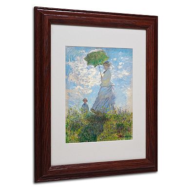 Trademark Fine Art ''Woman With a Parasol 1875'' Framed Canvas Wall Art by Claude Monet