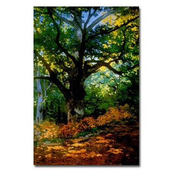 Trademark Fine Art ''Bodmer Oak Fontainebleau Forest'' Canvas Wall Art by Claude Monet