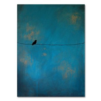 Trademark Fine Art ''Lone Bird Blue'' Canvas Wall Art