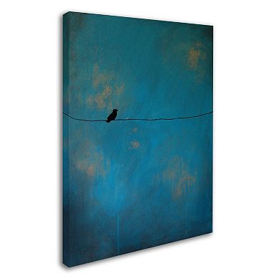 Trademark Fine Art ''Lone Bird Blue'' Canvas Wall Art
