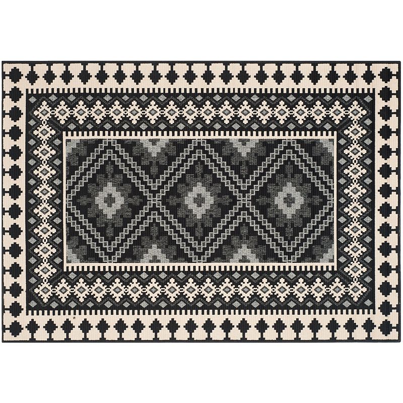 Safavieh Veranda Triple Diamond Indoor Outdoor Rug, Black, 8X11 Ft