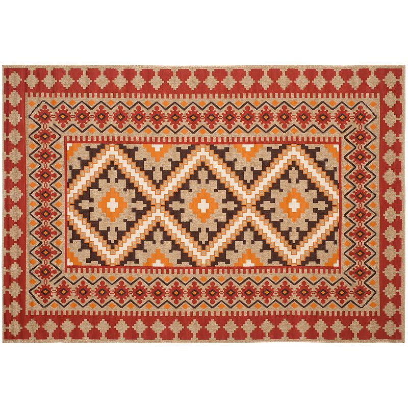 Safavieh Veranda Triple Diamond Indoor Outdoor Rug, Red, 8X11 Ft