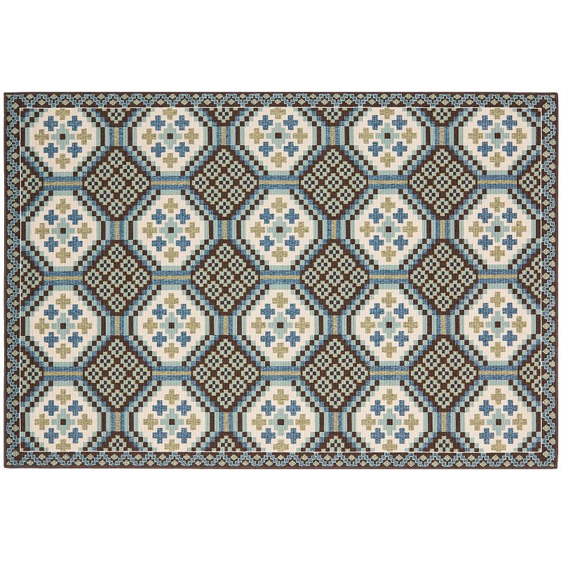 Safavieh Veranda Grid Indoor Outdoor Rug, Blue, 8X11 Ft