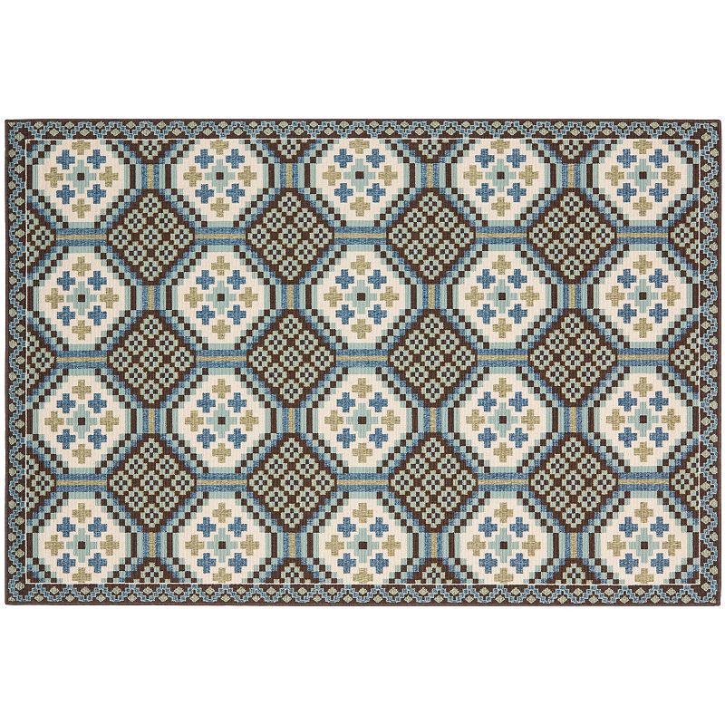 Safavieh Veranda Grid Indoor Outdoor Rug, Blue, 8X11 Ft