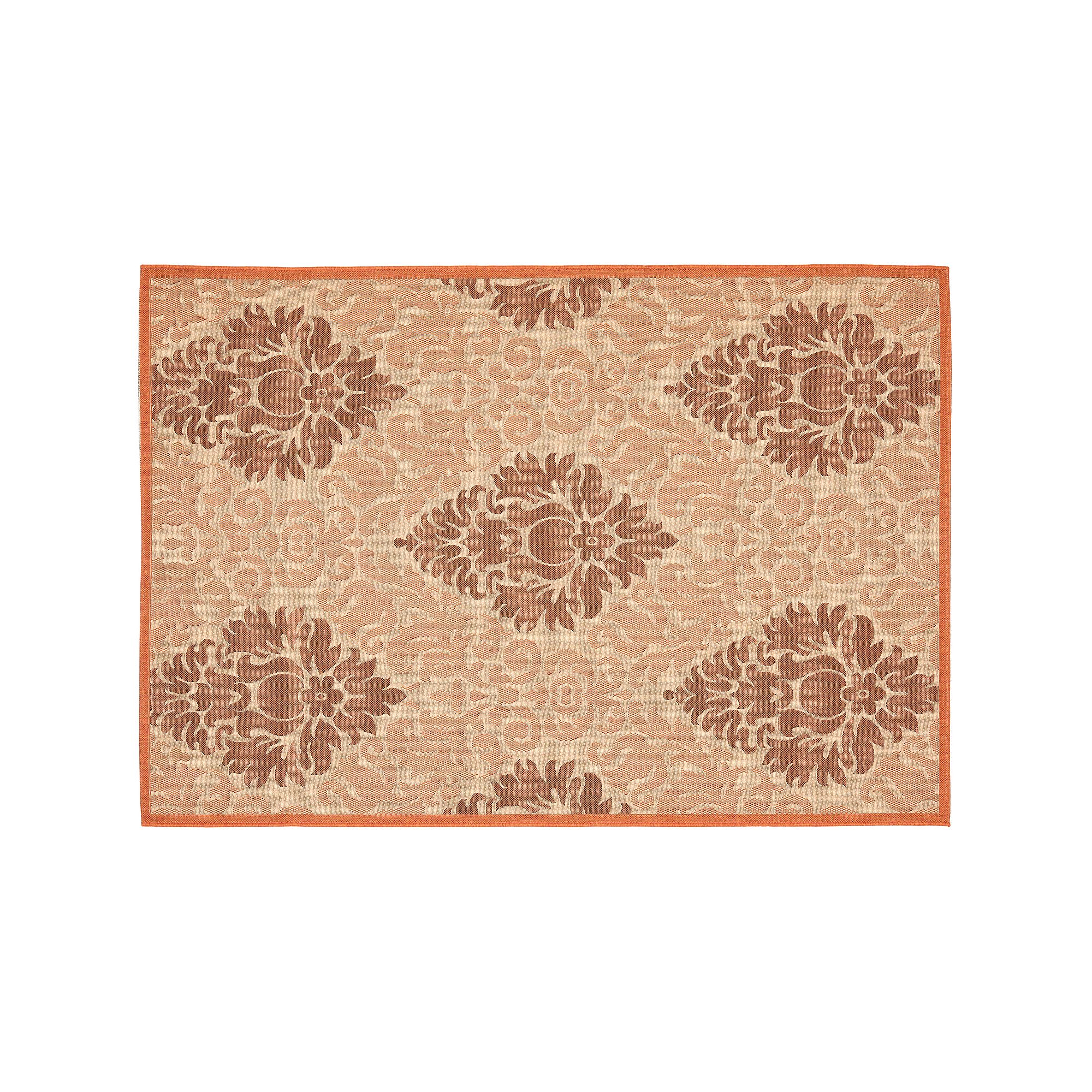 Safavieh Courtyard Leaves Print Indoor Outdoor Rug, Ivory Terracotta