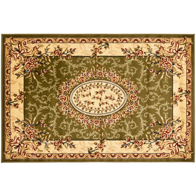 Safavieh Lyndhurst Floral Border Rug, Green, 8X11 Ft