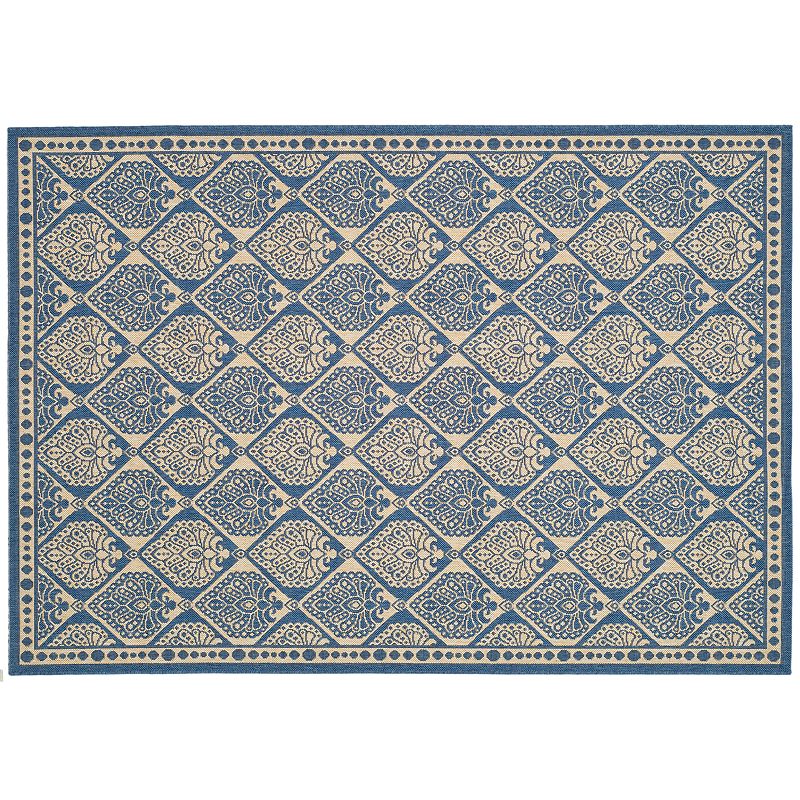 Safavieh Courtyard Tile Geometric Indoor Outdoor Rug, Blue, 8X11 Ft
