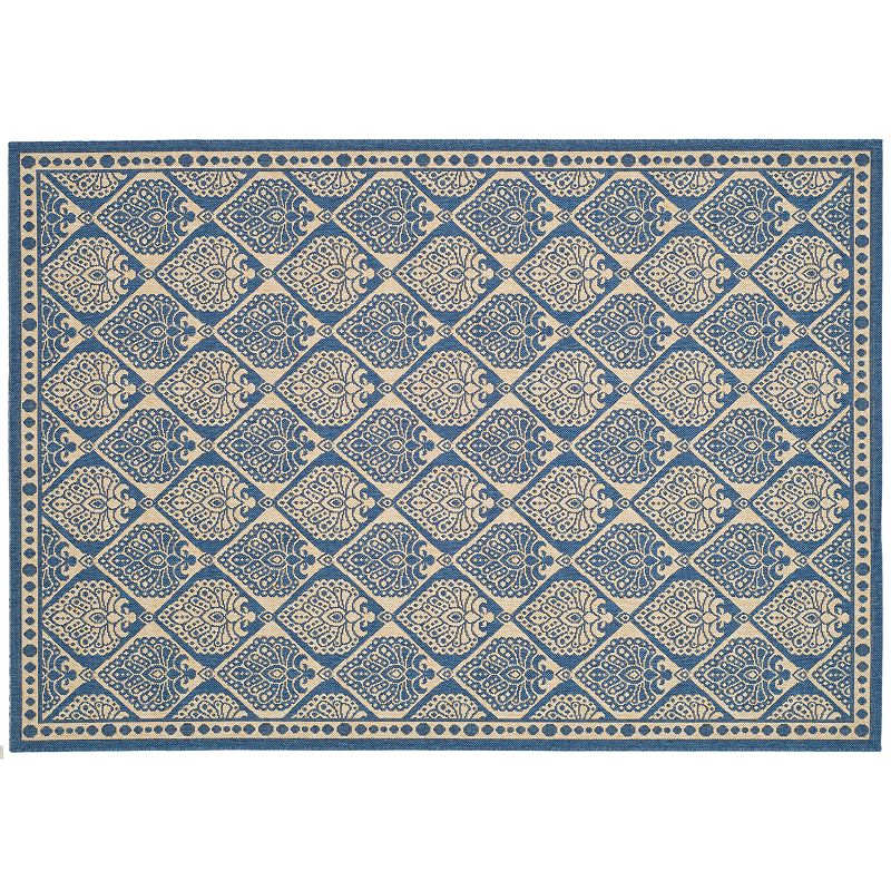 Safavieh Courtyard Tile Geometric Indoor Outdoor Rug, Blue, 8X11 Ft