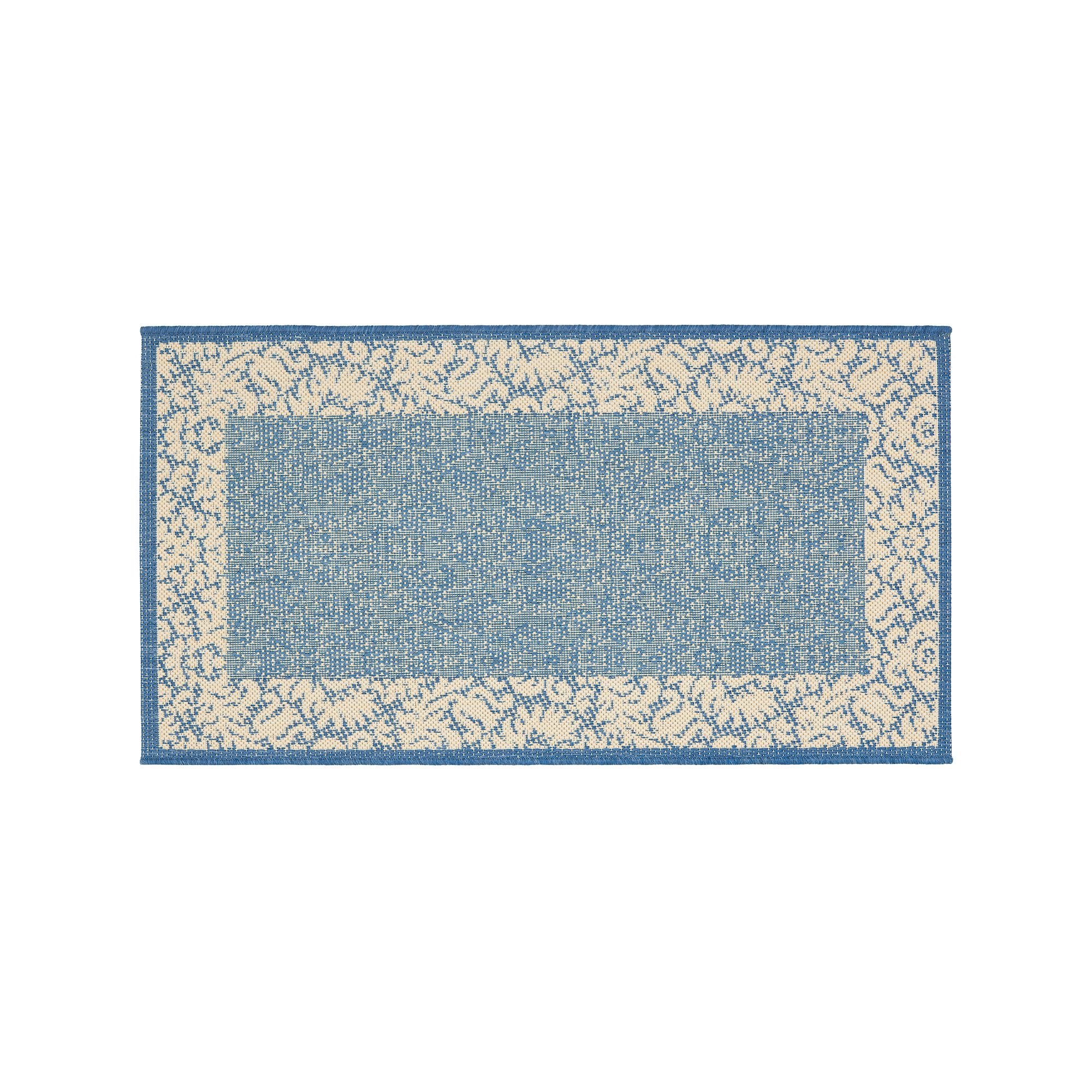 Safavieh Courtyard Floral Scroll Indoor Outdoor Rug, Blue Natural