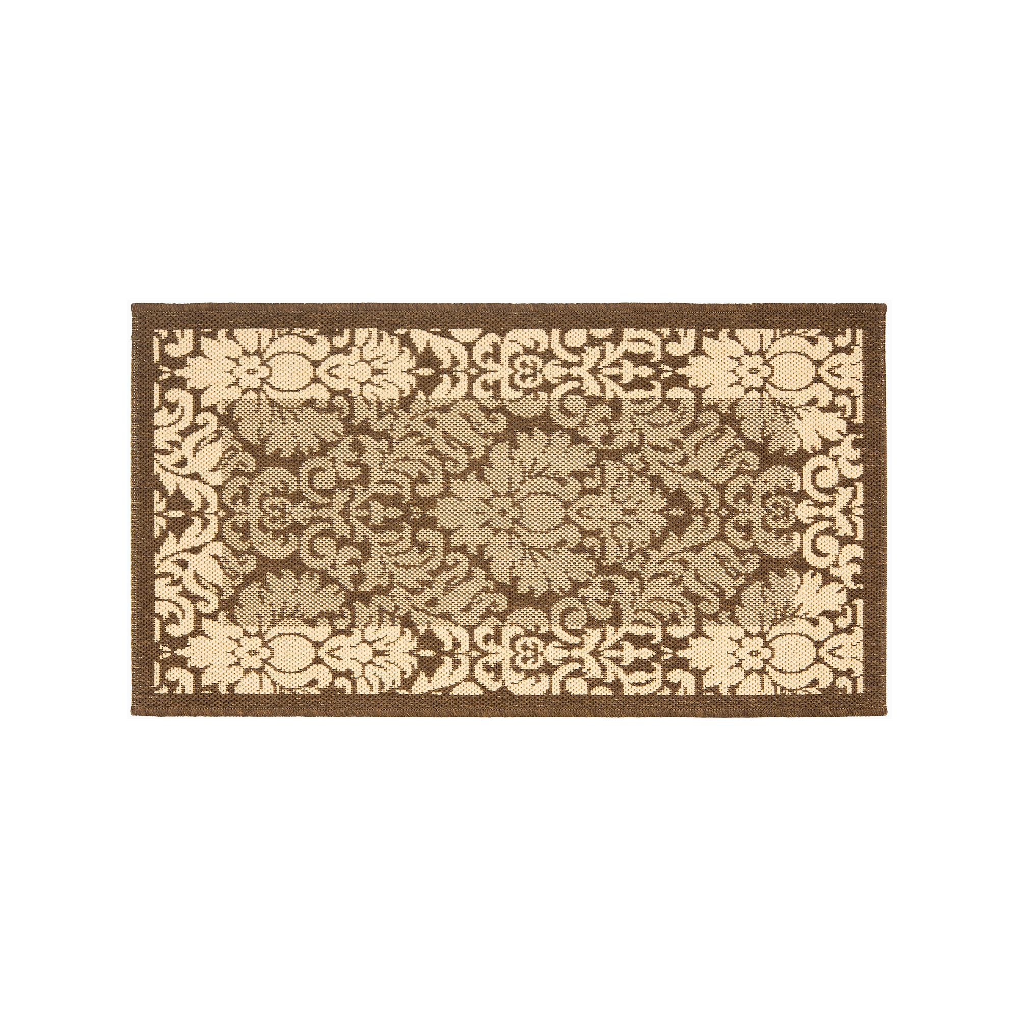 Safavieh Courtyard Floral Scroll Indoor Outdoor Rug, Brown Natural