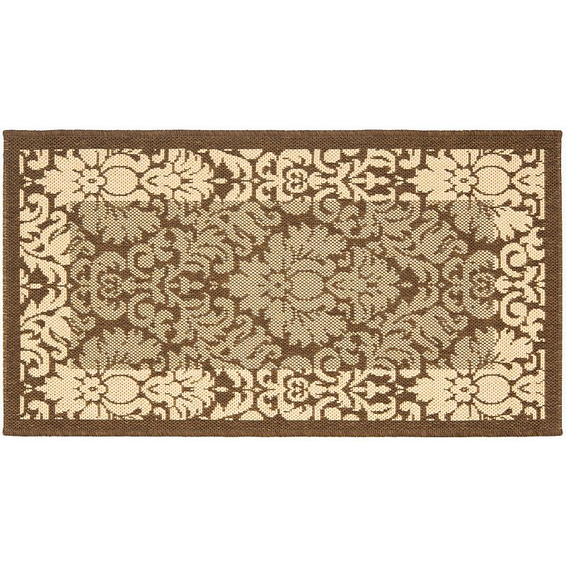 Safavieh Courtyard Floral Scroll Indoor Outdoor Rug, Brown, 8X11 Ft