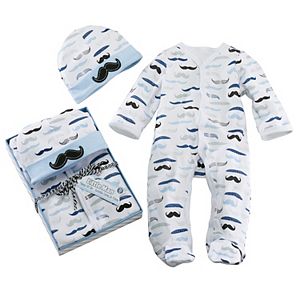 Baby Aspen Little Man Mustache Sleep & Play & Hat Gift Set - Baby Boy