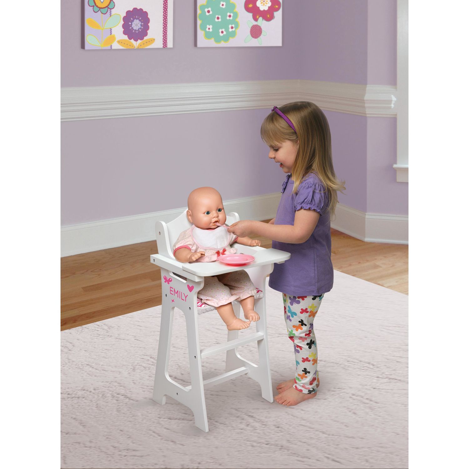 Аксессуары для кукол Badger Basket Chevron Doll Wooden High Chair — фото 3