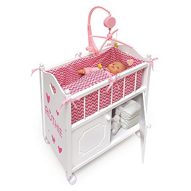 Badger Basket Chevron Wooden Doll Crib