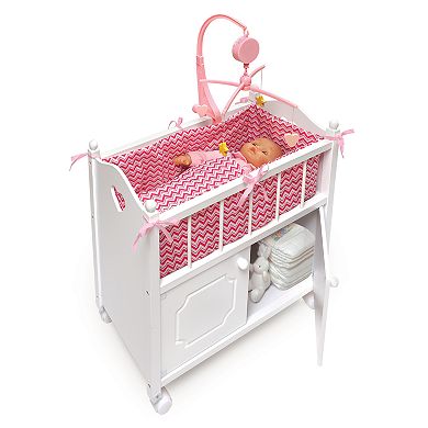 Badger Basket Chevron Wooden Doll Crib