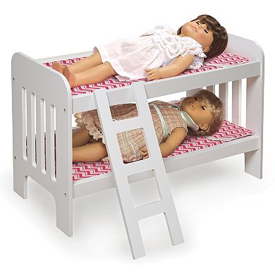 Badger Basket Chevron Wooden Doll Bunk Bed with Ladder