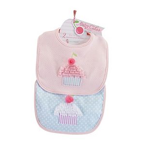 Baby Aspen 2-pk. Baby Cakes Cupcake Bib Set - Baby Girl