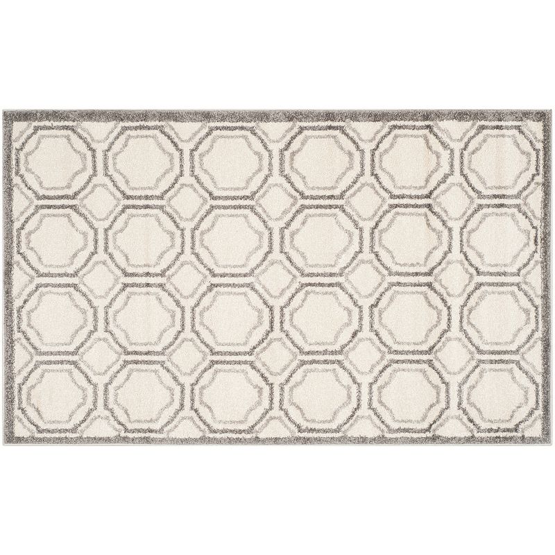 Safavieh Amherst Geometric Indoor Outdoor Rug, White, 7Ft Sq