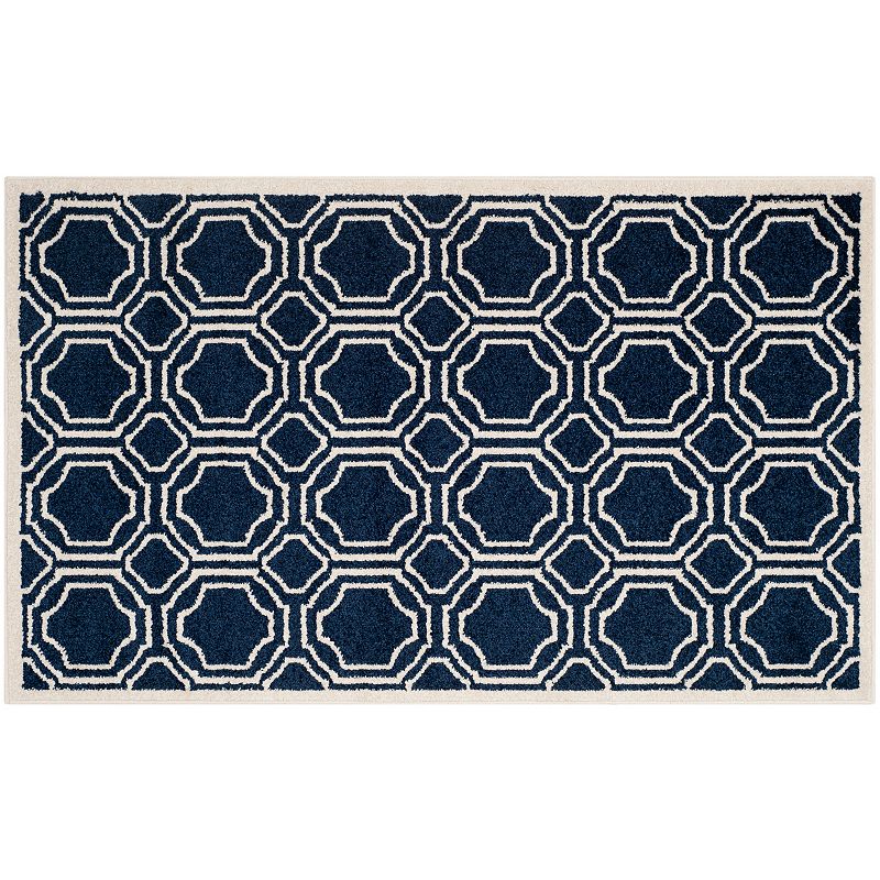 Safavieh Amherst Geometric Indoor Outdoor Rug, Blue, 7Ft Sq