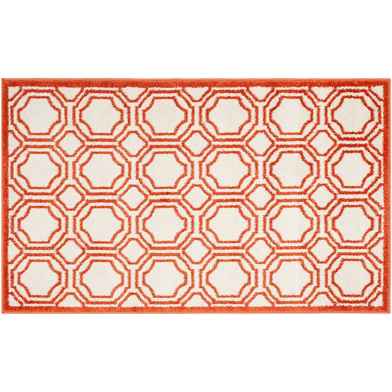 Safavieh Amherst Geometric Indoor Outdoor Rug, Orange, 7Ft Sq