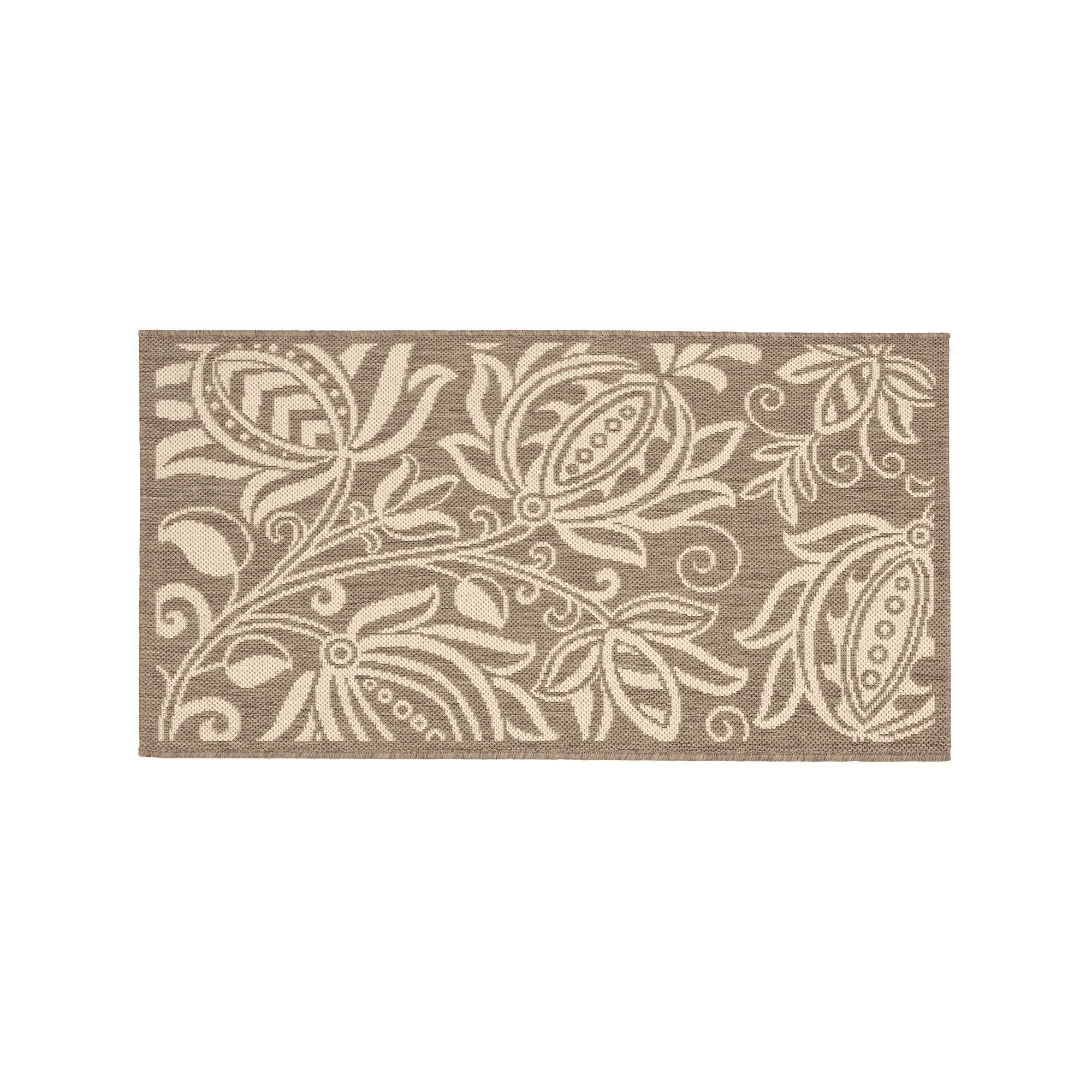 Safavieh Courtyard Floral Indoor Outdoor Rug, Brown Natural