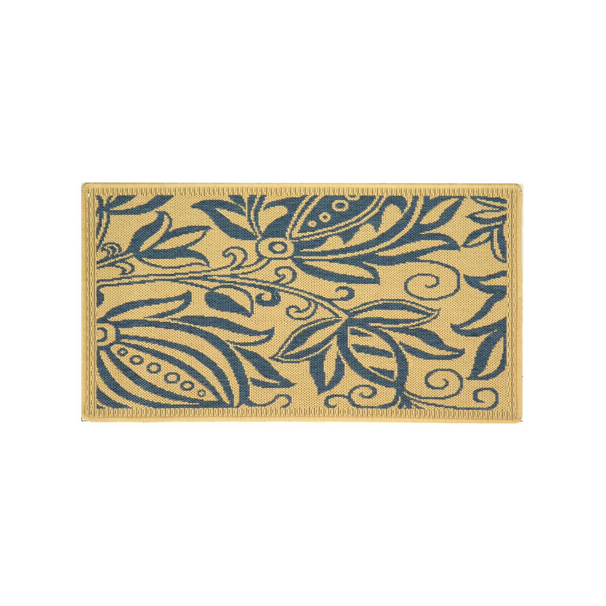 Safavieh Courtyard Floral Indoor Outdoor Rug, Natural Blue