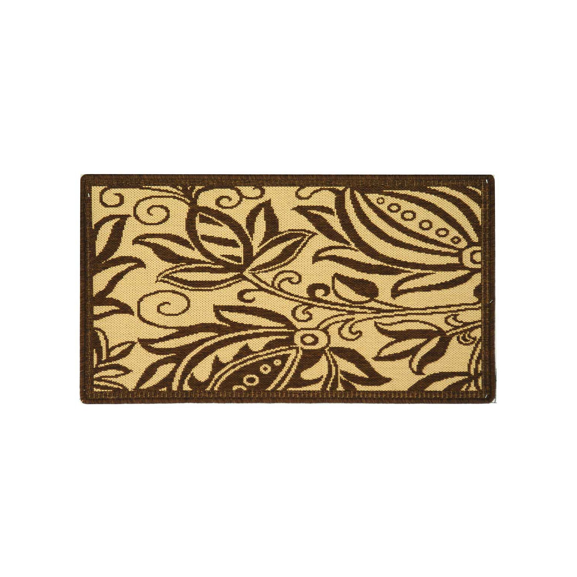 Safavieh Courtyard Floral Indoor Outdoor Rug, Natural Brown