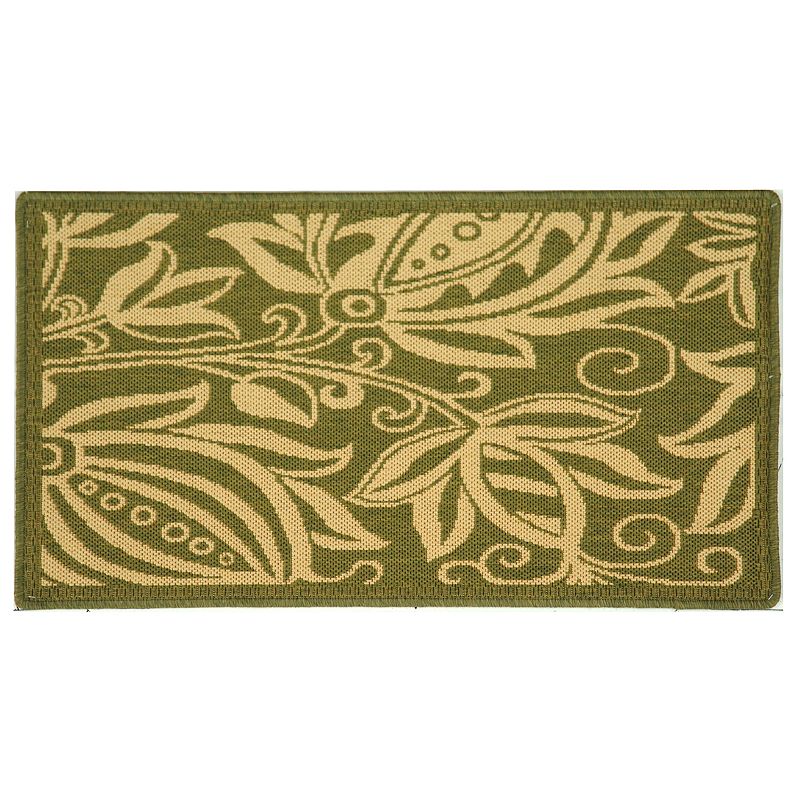 Safavieh Courtyard Floral Indoor Outdoor Rug, Green, 8X11 Ft