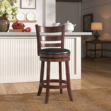 HomeVance Atalya 24-in. Faux Leather Swivel Bar Stool