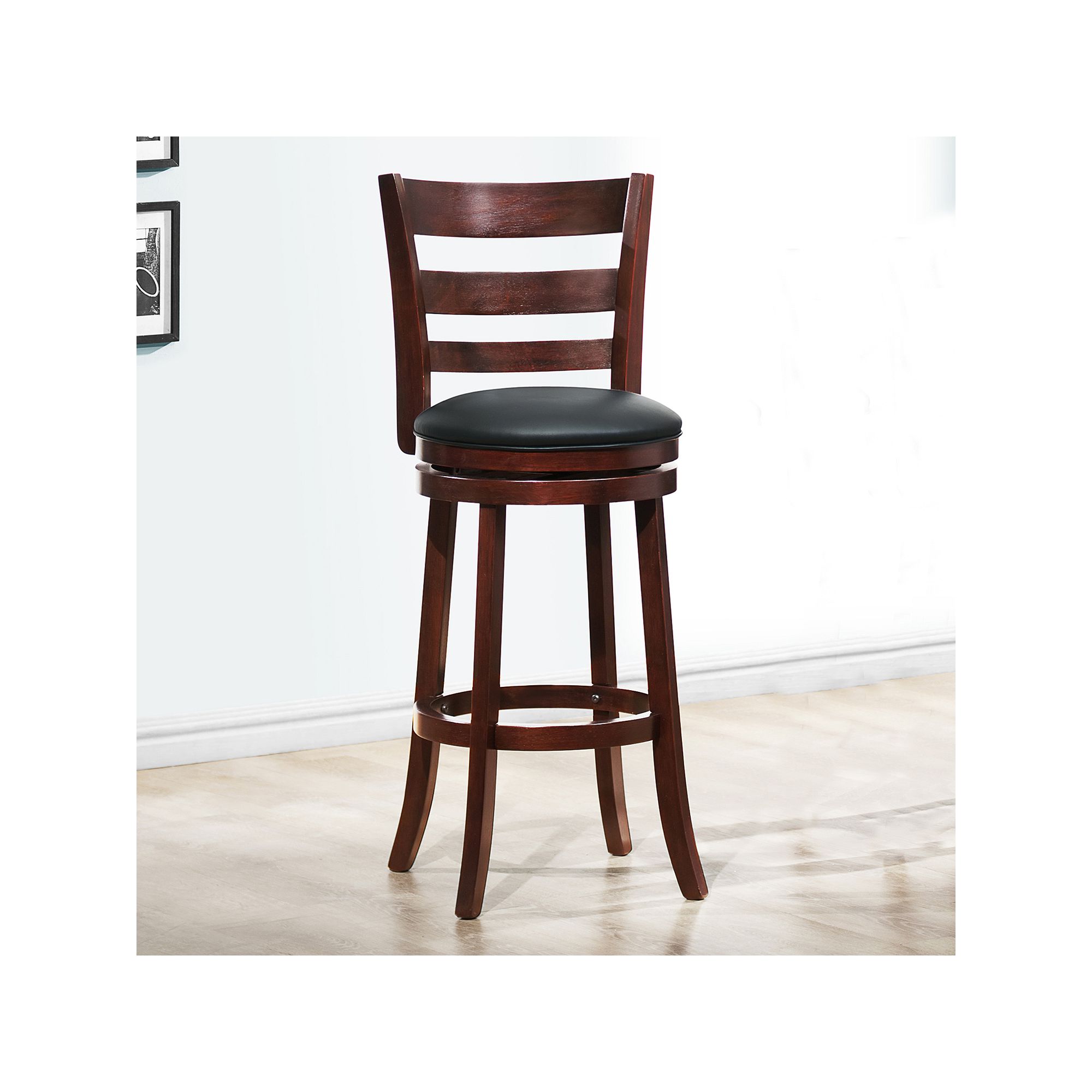 HomeVance Atalya 29-in. Faux Leather Swivel Bar Stool, Brown