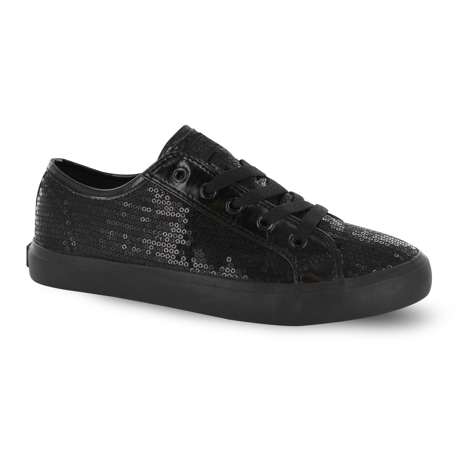 black sparkly tennis shoes