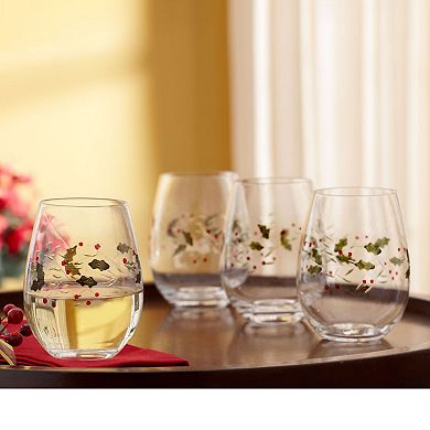 Pfaltzgraff Winterberry 4-pc. Stemless Wine Glass Set