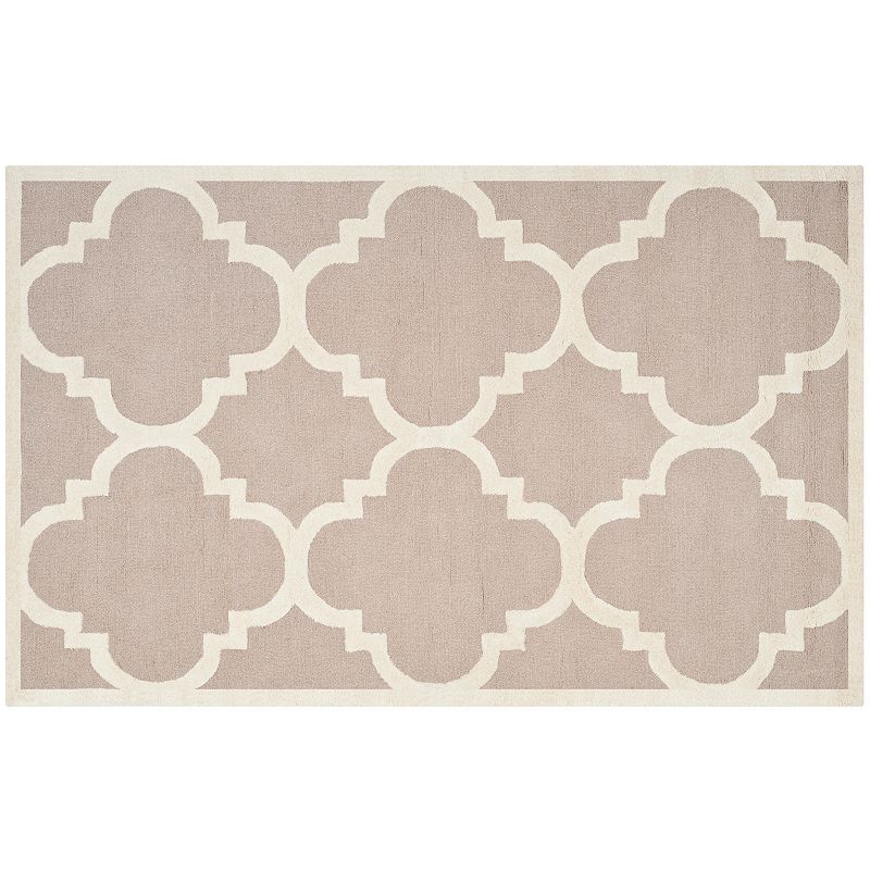 Safavieh Cambridge Trellis Wool Rug, Lt Beige, 6Ft Rnd