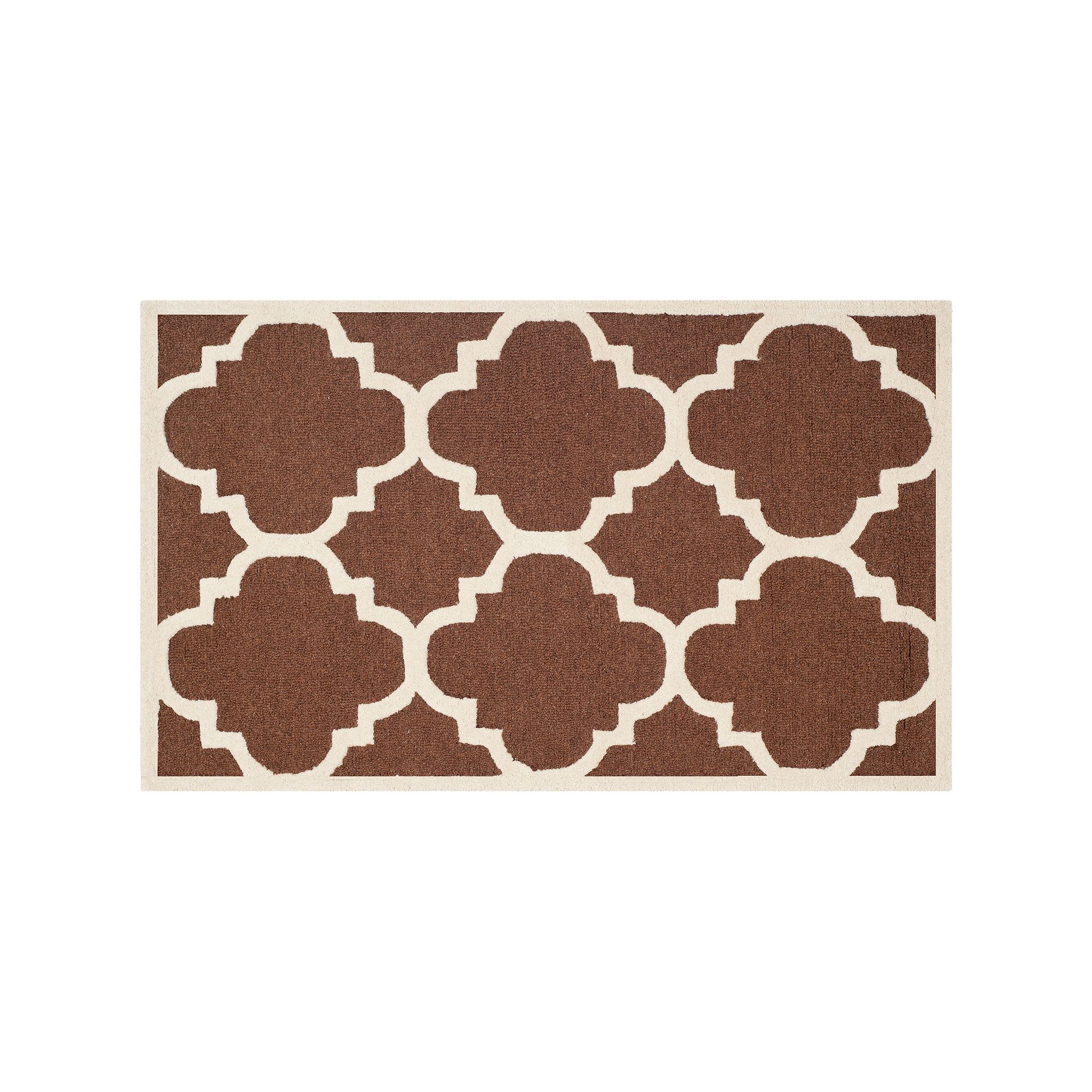 Safavieh Cambridge Trellis Wool Rug, Dark Brown Ivory
