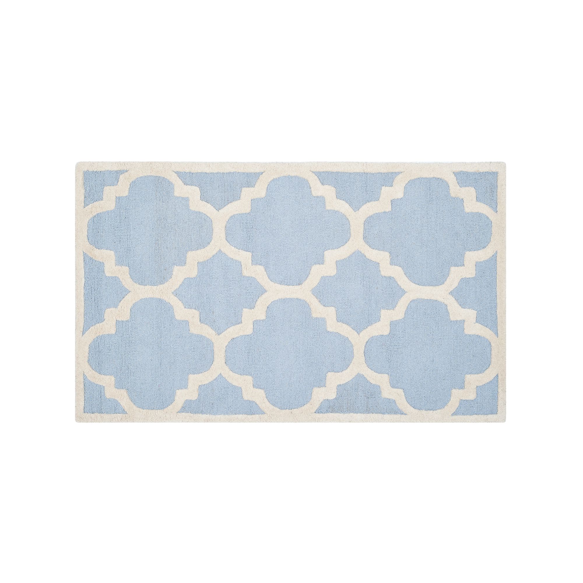 Safavieh Cambridge Trellis Wool Rug, Light Blue Ivory