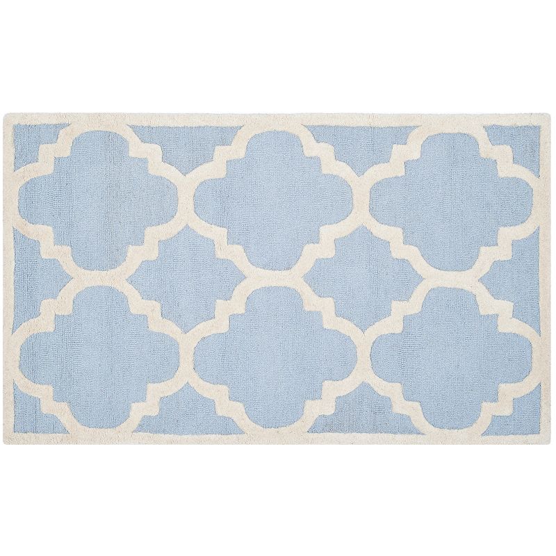 Safavieh Cambridge Trellis Wool Rug, Light Blue, 5X8 Ft