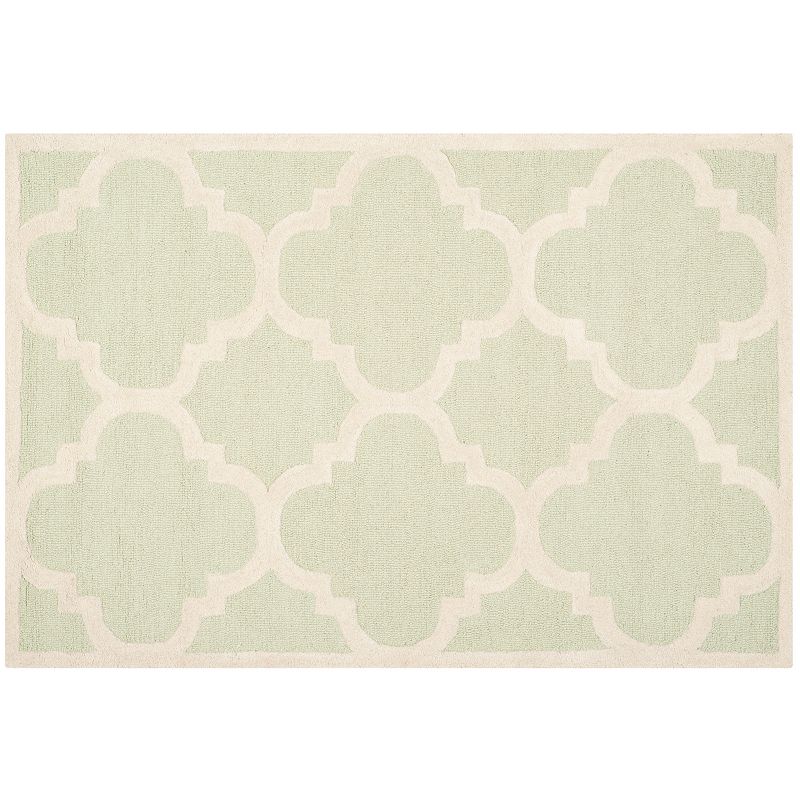 Safavieh Cambridge Trellis Wool Rug, Lt Green, 5X8 Ft