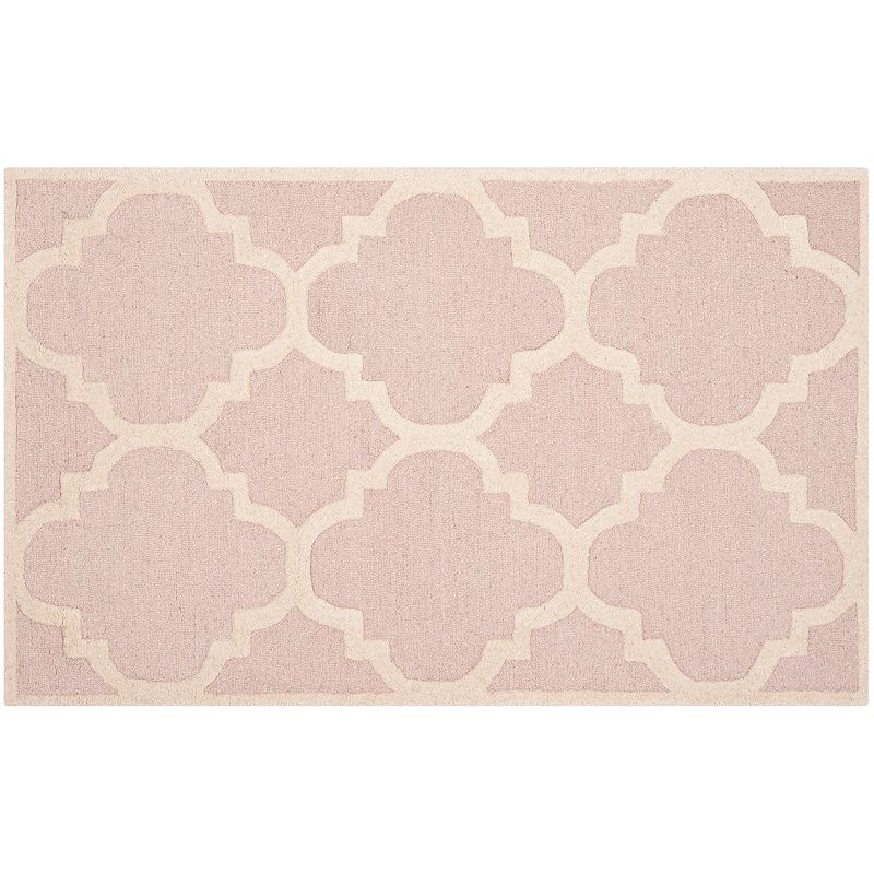 Safavieh Cambridge Trellis Wool Rug, Light Pink, 6X9 Ft