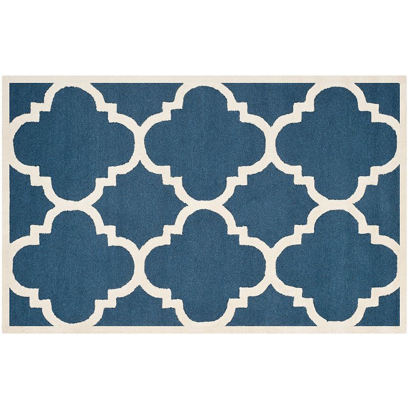 Safavieh Cambridge Trellis Wool Rug, Blue, 5X8 Ft