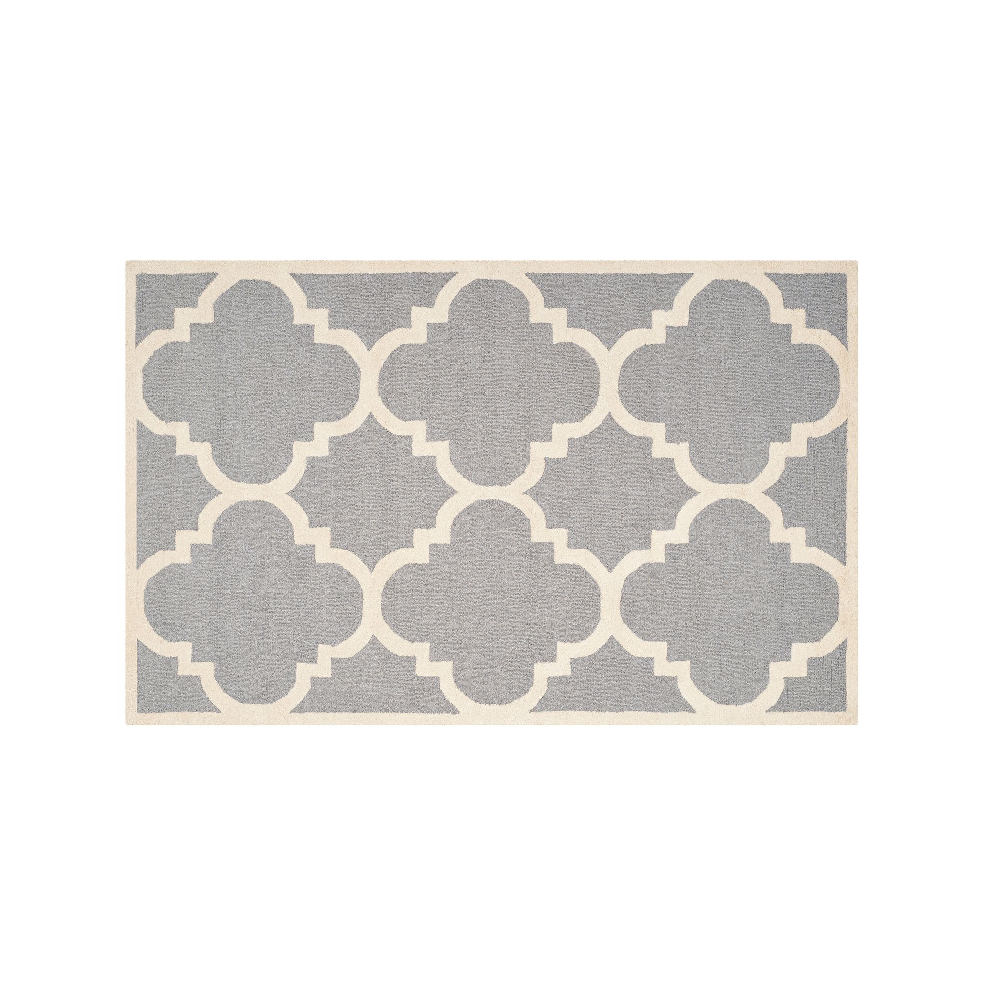 Safavieh Cambridge Trellis Wool Rug, Silver Ivory