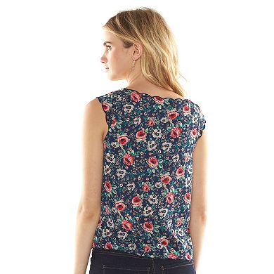 LC Lauren Conrad Scalloped-Edge Top - Women's