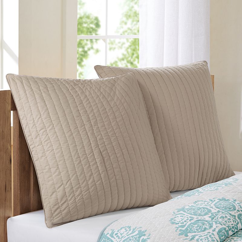 INK+IVY Camila Quilted Euro Sham, Beig/Green