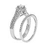 IGL Certified Diamond Halo Engagement Ring Set in 14k Gold (1 Carat T.W.)