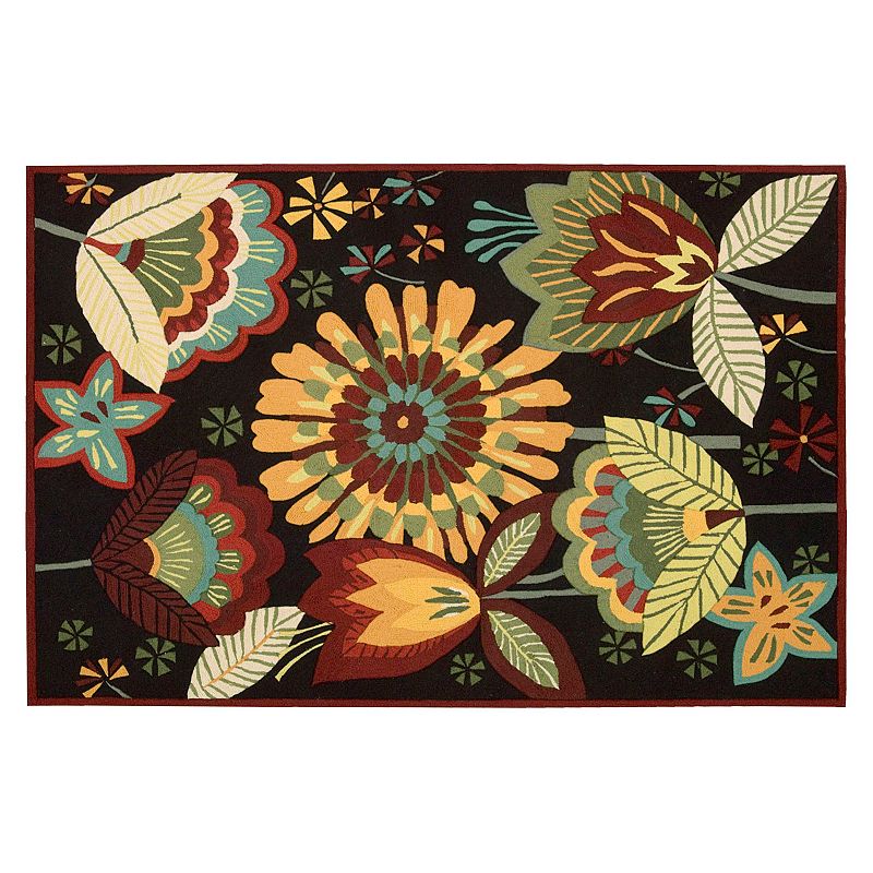 Nourison Fantasy Black Floral Rug, 2X8 Ft