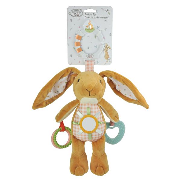 GUESS HOW MUCH I LOVE YOU HARE NUT BROWN PLUSH LOOP RING RATTLE BABY GIFT TOY 