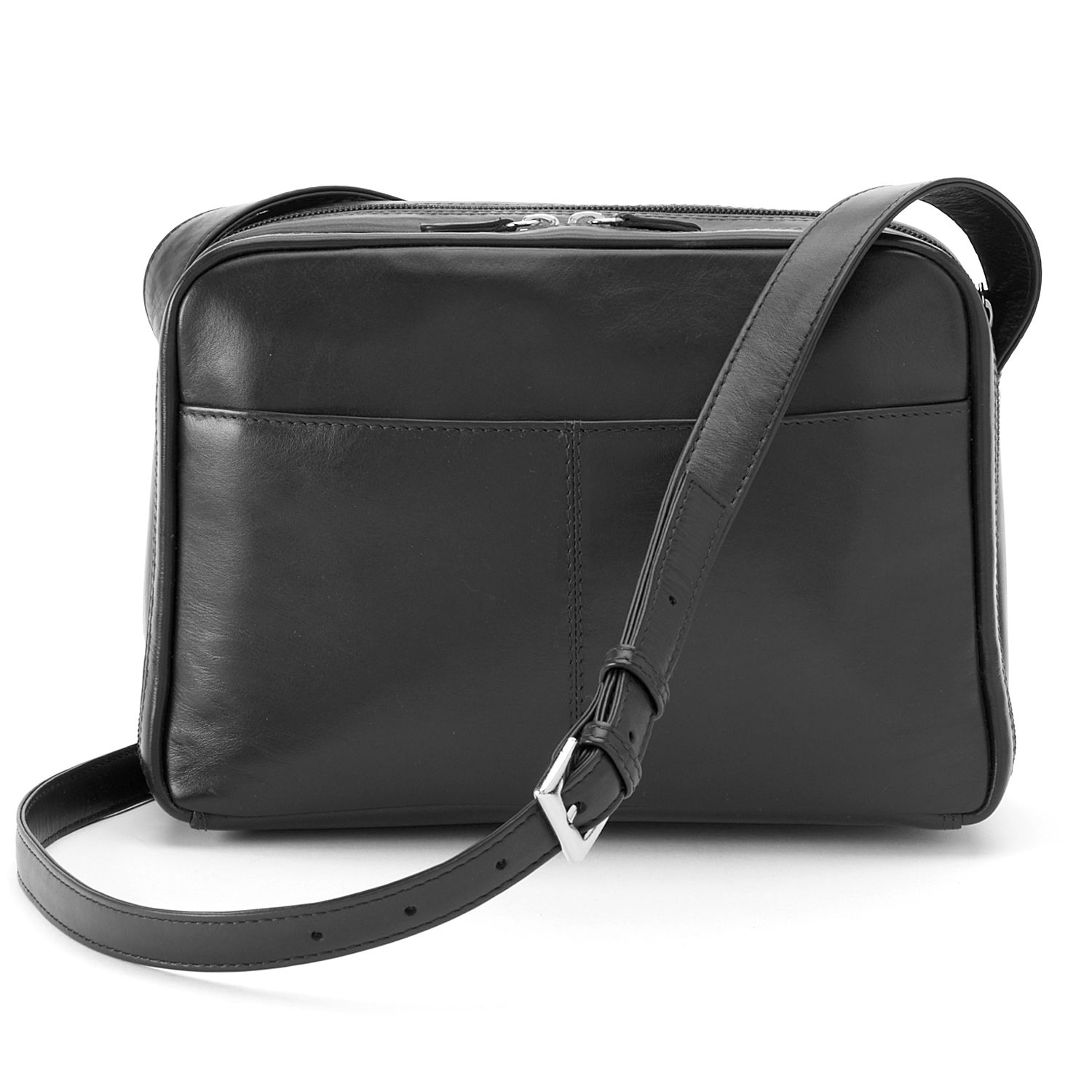 gray leather crossbody purse