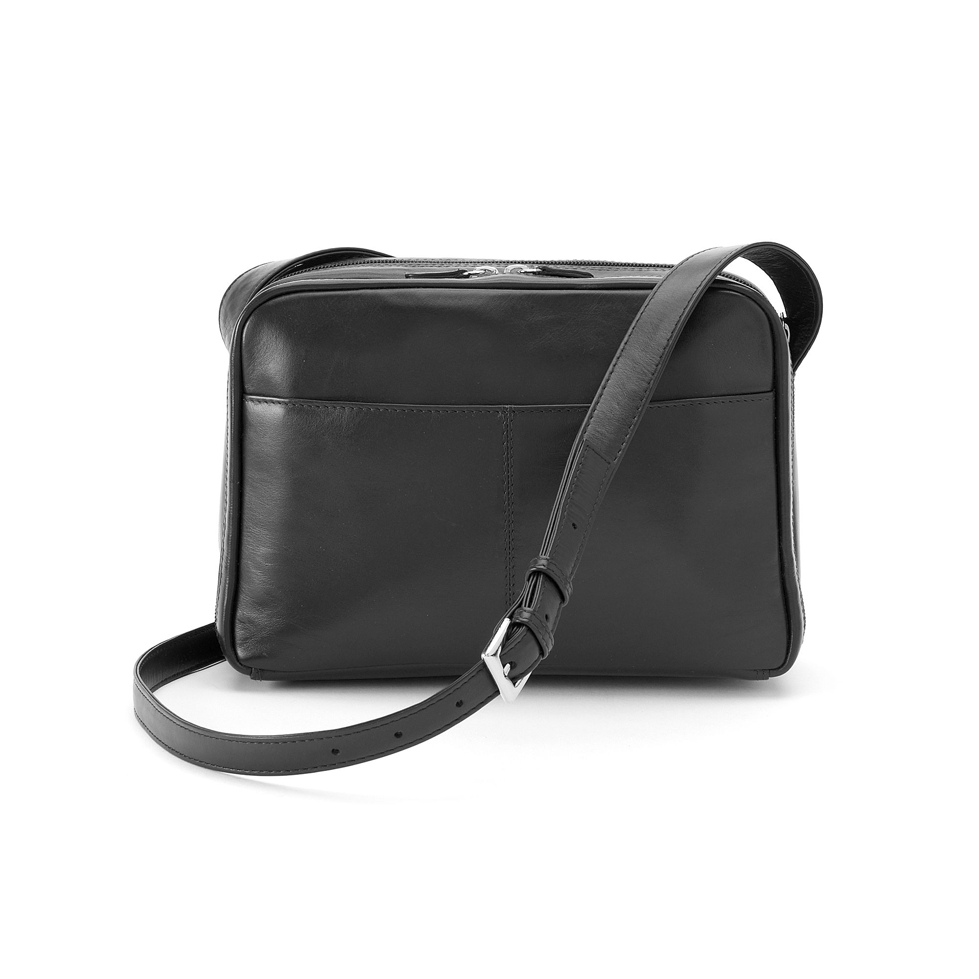 ili Leather Organizer Crossbody Bag, Black